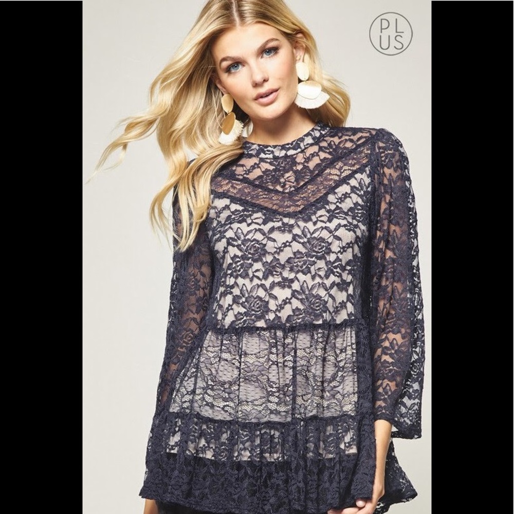 ♨️SOLD OUT!!!♨️NWT Plus Lace Tunic Stretchy